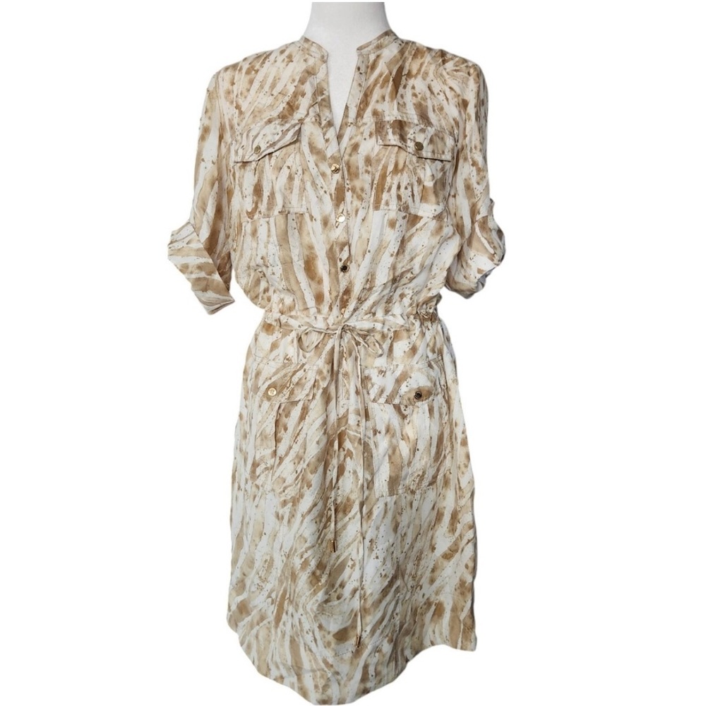 Michael Kors Tan and White Dress